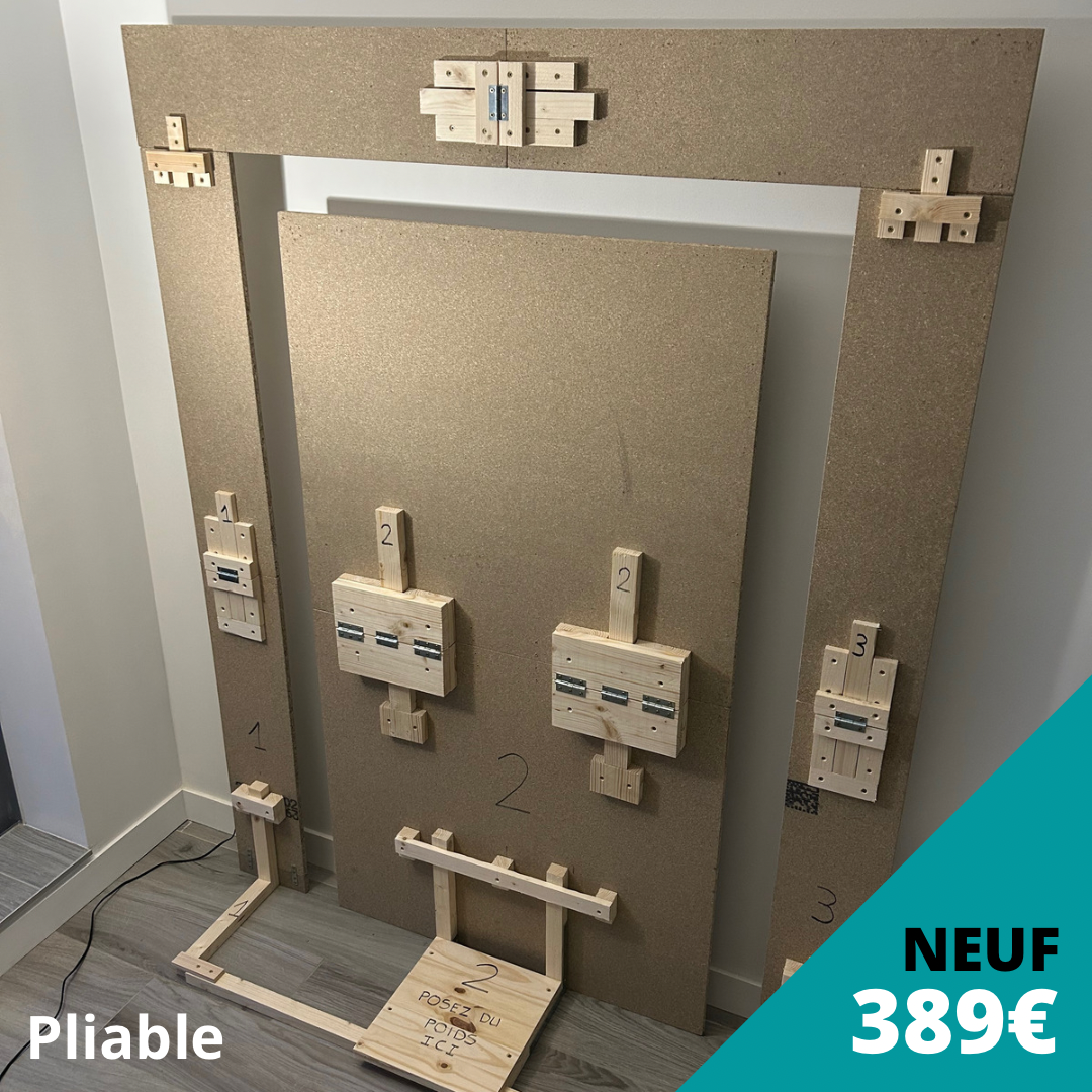 Backdrop rectangulaire dédoublé beige pliable