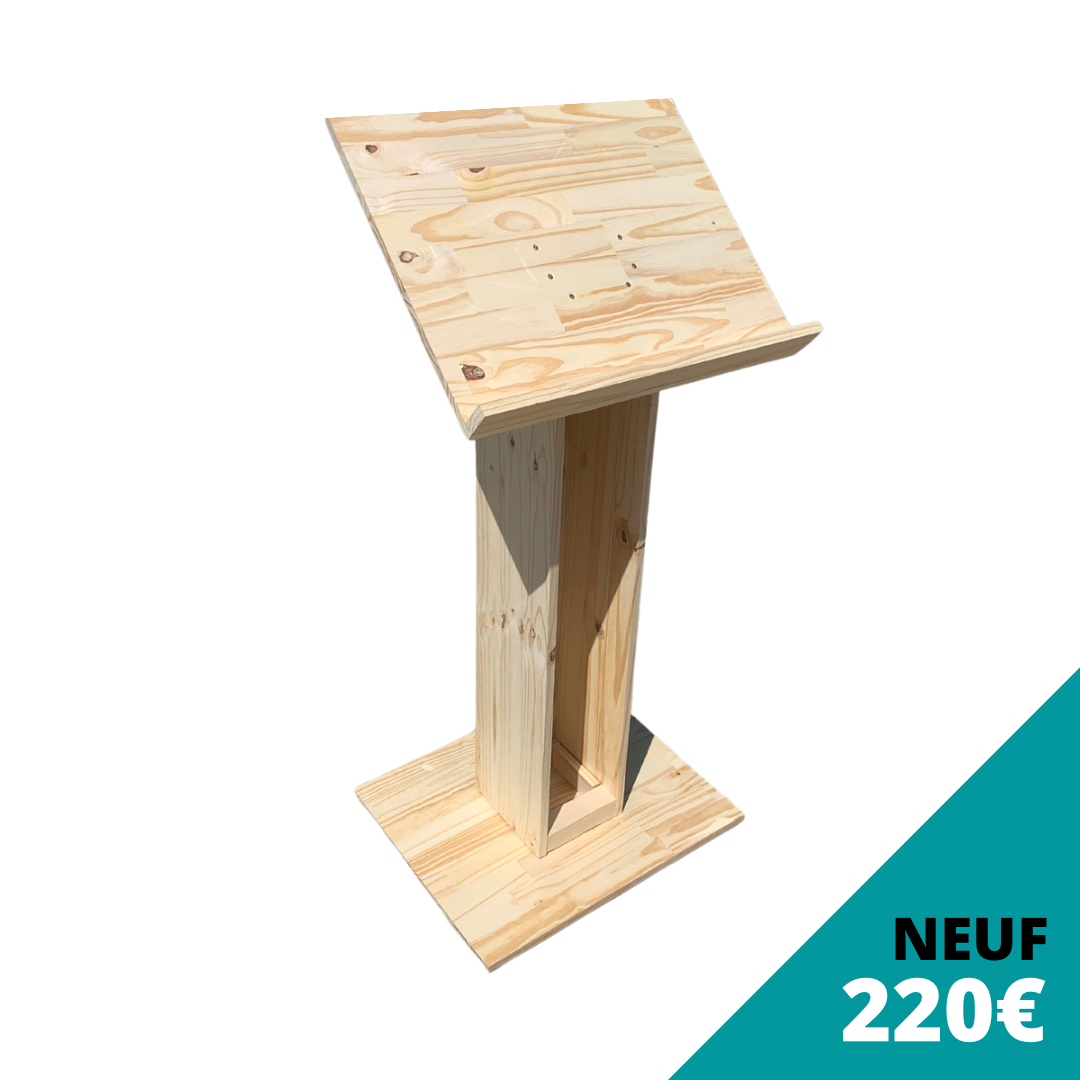 Pupitre en bois massif démontable