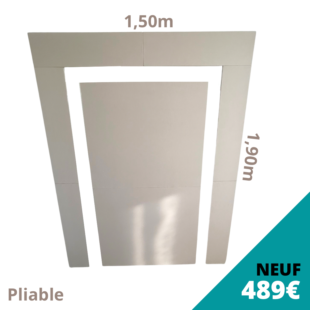 Backdrop rectangulaire dédoublé beige pliable